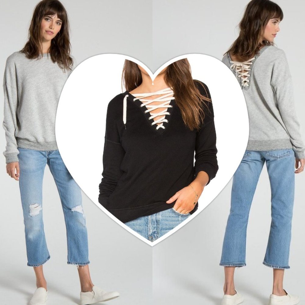 NWT n:PHILANTHROPY Kali Lace Back Top in Gray